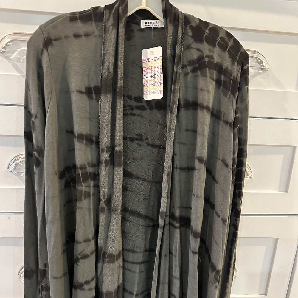 Evereve LA Made Iris Cardigan in Moss Tiedye